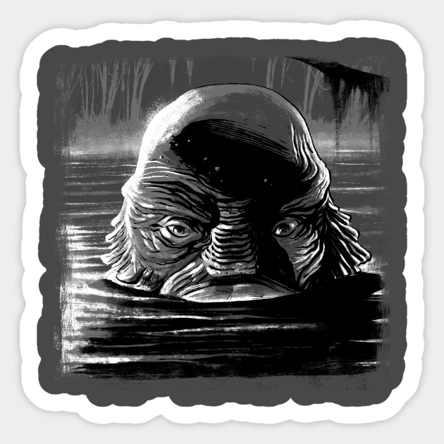 The Creature from the Black Lagoon Sticker by pavstudio